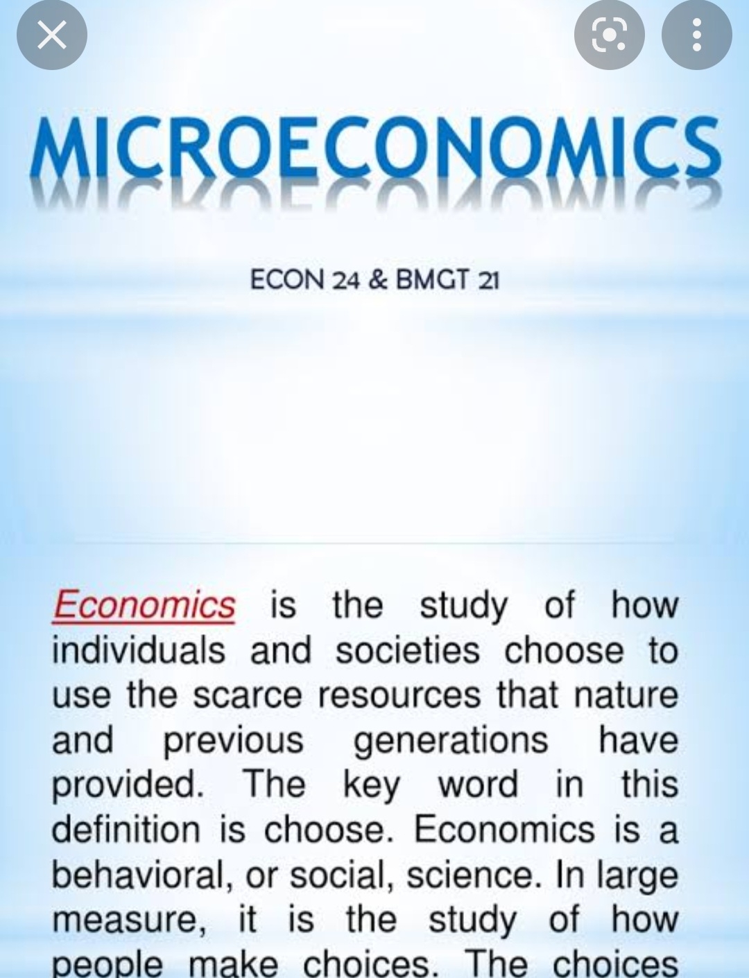 Microeconomics Definition